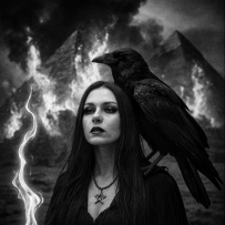 金字塔在她光芒下燃烧；渡鸦守护着秘密。